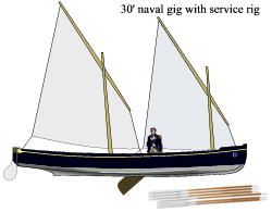 30' naval gig with service rig