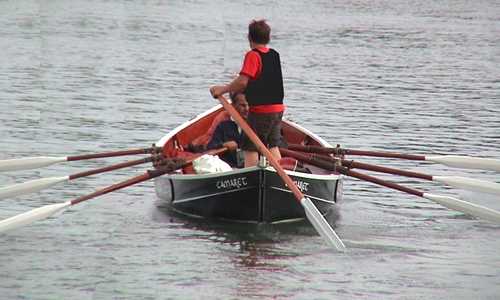 Ness Yole under oars