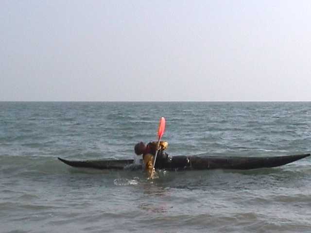 One of sequence of kayak rolling photos
